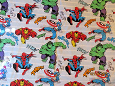 Marvel Avengers Retro Heroes Unite Cotton Fabric 2 Yds x 44 In Wide
