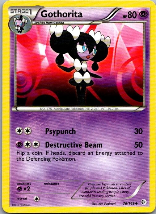 Gothorita 76/149 Uncommon Boundaries Crossed Pokemon Lightly Played