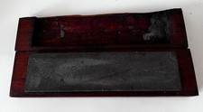 Vintage India Combination Oilstone  Sharpening Stone in wooden box