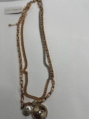 Gemma Layne Chain Short Pendant Necklace with Charm Clusters
