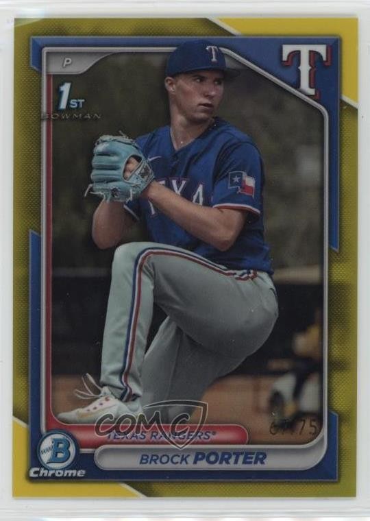 2024 Bowman Chrome Prospects Yellow Refractor 67/75 Brock Porter #BCP-36 05k9