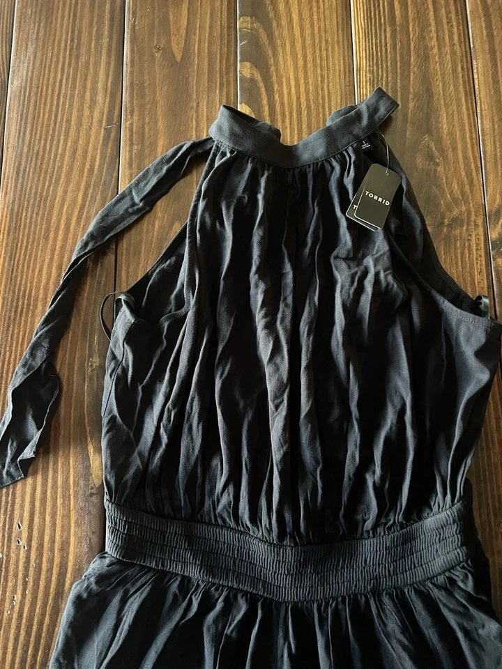 NUEVO Mono Negro Torrido Talla 1 Studio Tejido Corbata Negro Mono Negro Profundo Foto 3 de 4