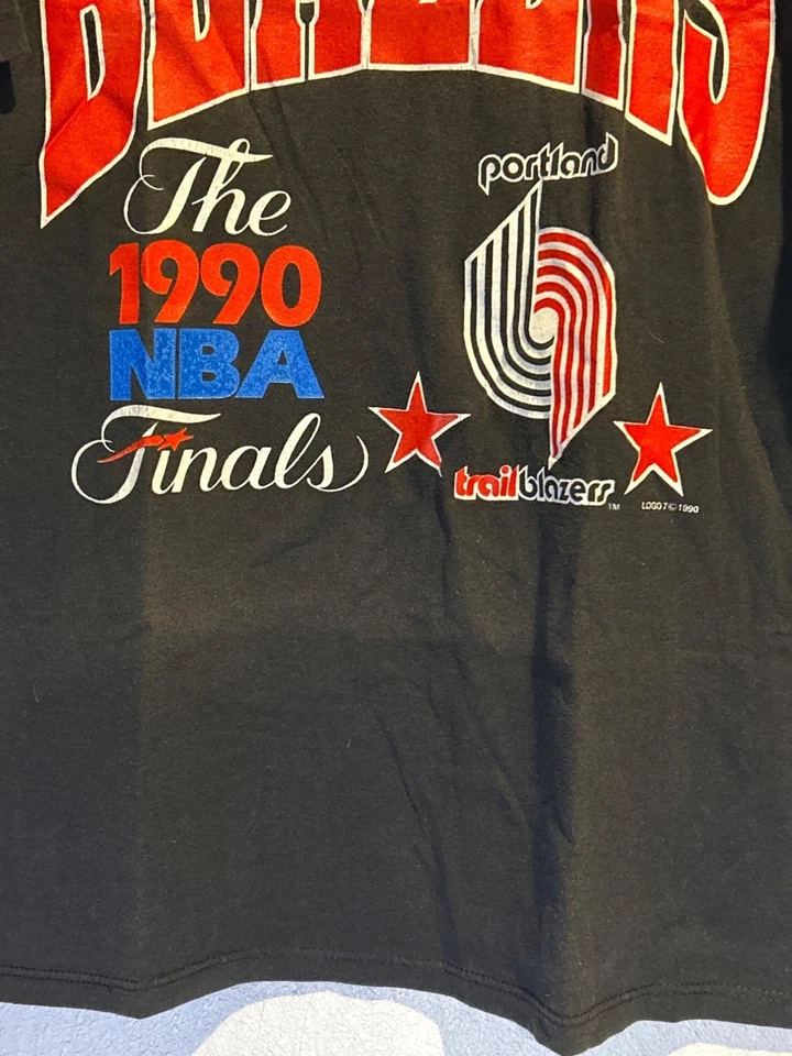 Camiseta Portland Trailblazers 1990 Finales NBA Puntada Única (XL) Logo 7 Baloncesto Foto 2 de 4