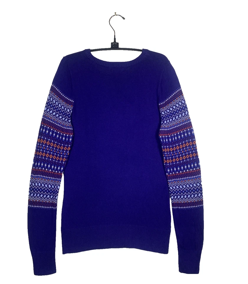 Nuevo con etiquetas Suéter tejido Merona para mujer mediano azul marino geométrico Fair Isle Foto 2 de 4