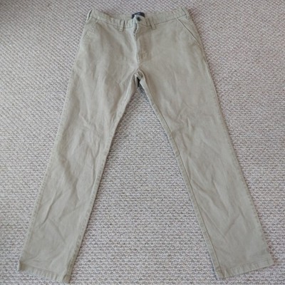 Marks Spencer Beige Chino Hose Knopfleiste Smart Casual W34 L31 Slim Gebraucht
