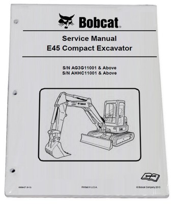 Bobcat E45 Compact Excavator Service Manual Repair Book 2020 Update - # 6989437