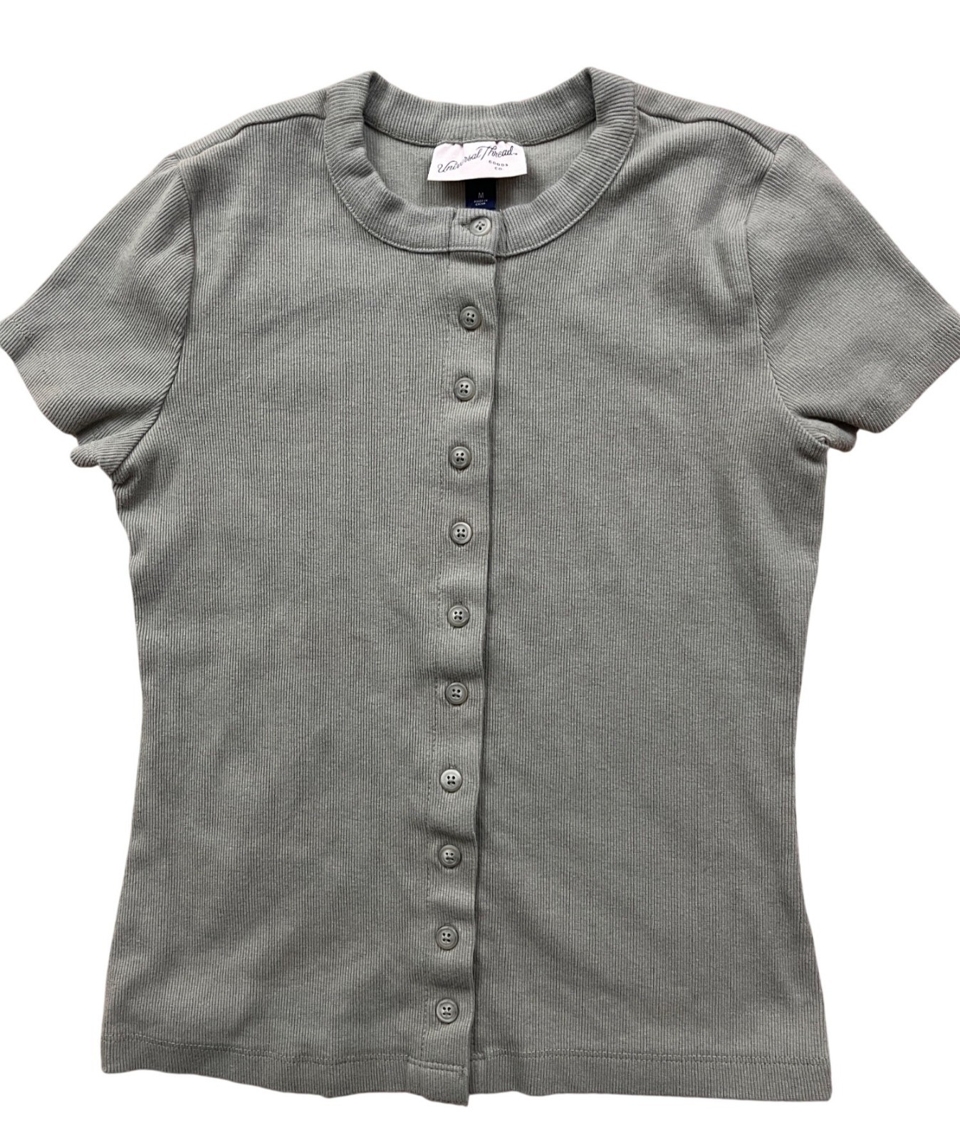 Universal Thread Button Down Knit Top Womens Medi… - image 1