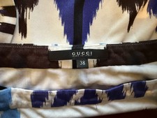 GUCCI Dress Viscose/Silk Stretch Jersey Signature Print Ikat 38 - NTSF