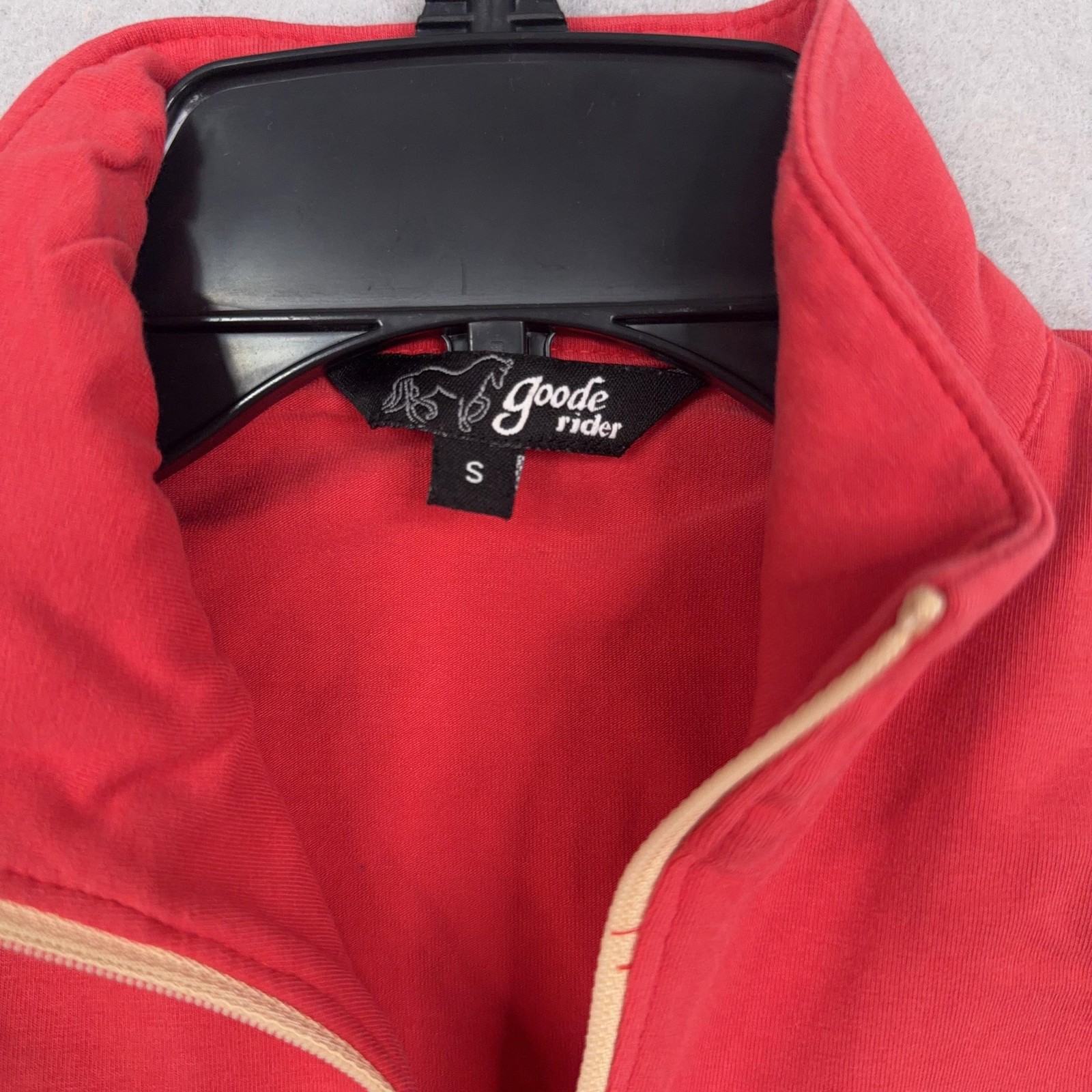 Goode Rider Shirt Womens Small Red Sleeveless Equestrian Riding Half Zip