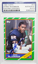1986 Topps #14 Dennis McKinnon Signed Rookie Card Autograph RC PSA Bears SBXX. rookie card picture