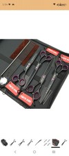 Smith King 7 in Stainless Professional Pet Grooming Set Black And Purple