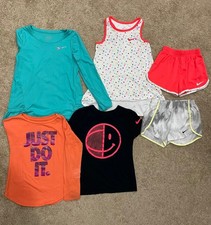 6 Pc Girls LOT Size 5-6 6 6X Clothing Shorts Shirts Nike Mix Good/Play cond.