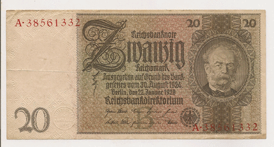 Reichsbanknote 20 Reichsmark 1929