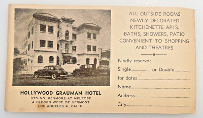 Advertising; Hollywood Grauman Hotel Los Angeles, CA , Kenmore at Melrose