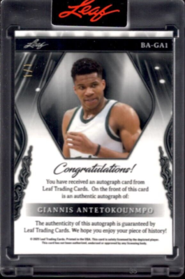 GIANNIS ANTETOKOUNMPO 2025 Leaf Sports Heroes Super Prismatic Gold 