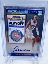 Louis King 2019-20 Contenders Auto /99 Rookie Detroit Pistons