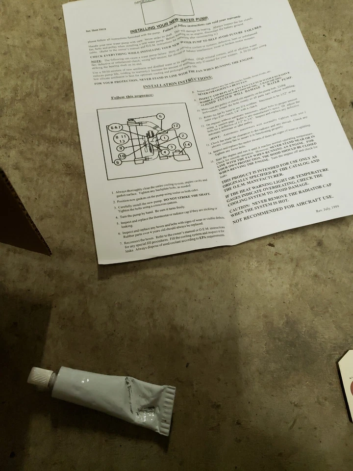 BOMBA DE AGUA PARA 87-93 MAZDA MX B2200 626 12356919 NOS AC DELCO 251-521 Foto 4 de 4