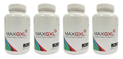 Max GXL, Unique NAC Formula, 180 Caps, 30-Day Supply, Exp. 06/2027 (Pack of 4)