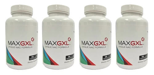 Max GXL, Unique NAC Formula, 180 Caps, 30-Day Supply, Exp. 06/2027 Pack of 4