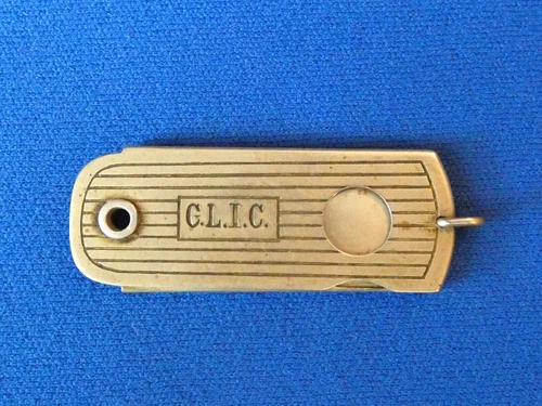 VINTAGE GREENDUCK FOLDING POCKET WATCHCHAIN CIGAR CUTTER 1924 PAT.