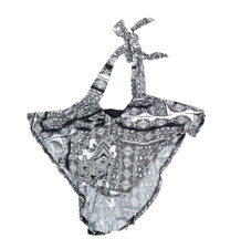 Fashion Nova Womens Tie-Up Neck Stretch Printed Asymmetrical Hem Halter Top XS