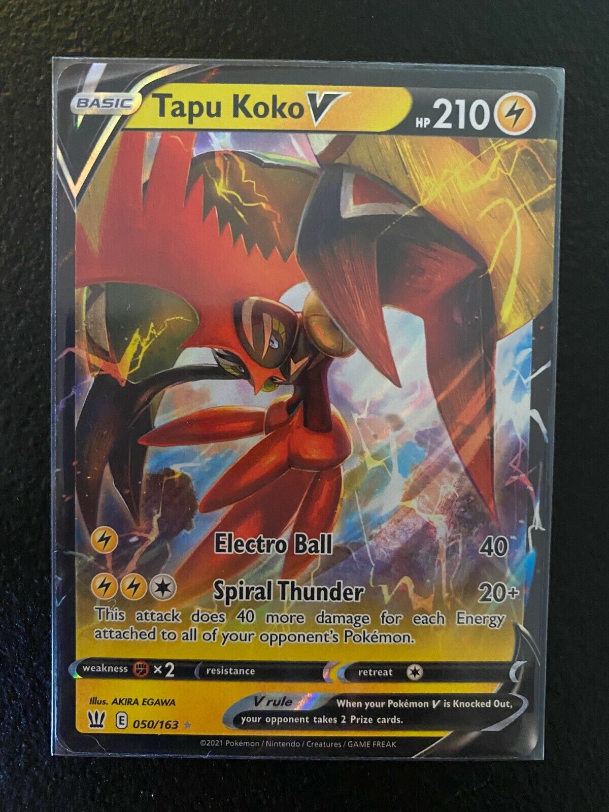 Tapu Koko V 50/163 Battle Styles - Pokemon Card *Pack Fresh* Full Art Rare