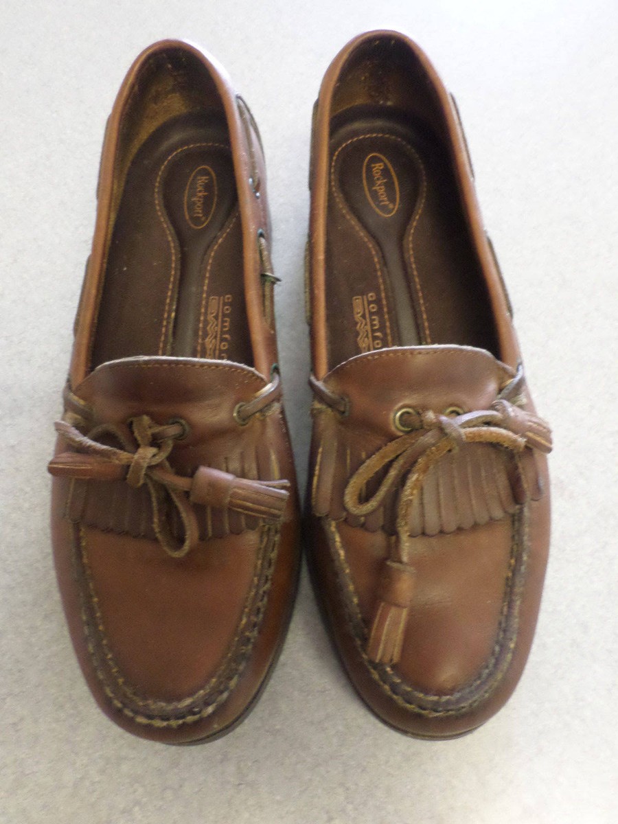 Rockport brown leather, tassel loafers Men display picture 3