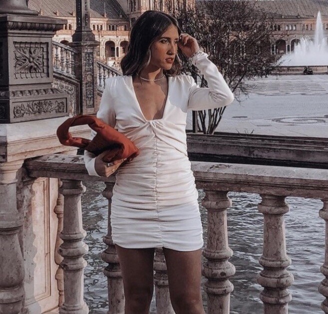 Zara draped dress oyster white 2146/332 size S | eBay