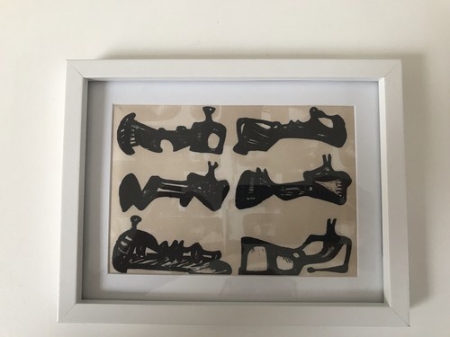 Henry Moore “Six Recliniing Figures” Silk print White Frame - Picture 2 of 5
