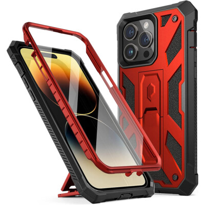 iPhone 14 Pro Max Case | Poetic Heavy Duty Rugged Phone Cover Metallic Red