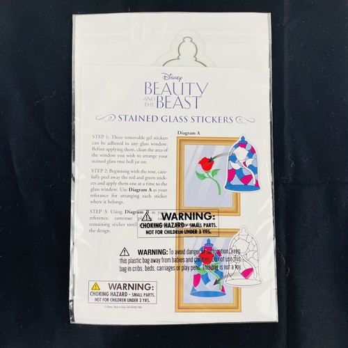Disney's Beauty And The Beast Drop Box Stained Glass Stickers - Picture 2 of 2