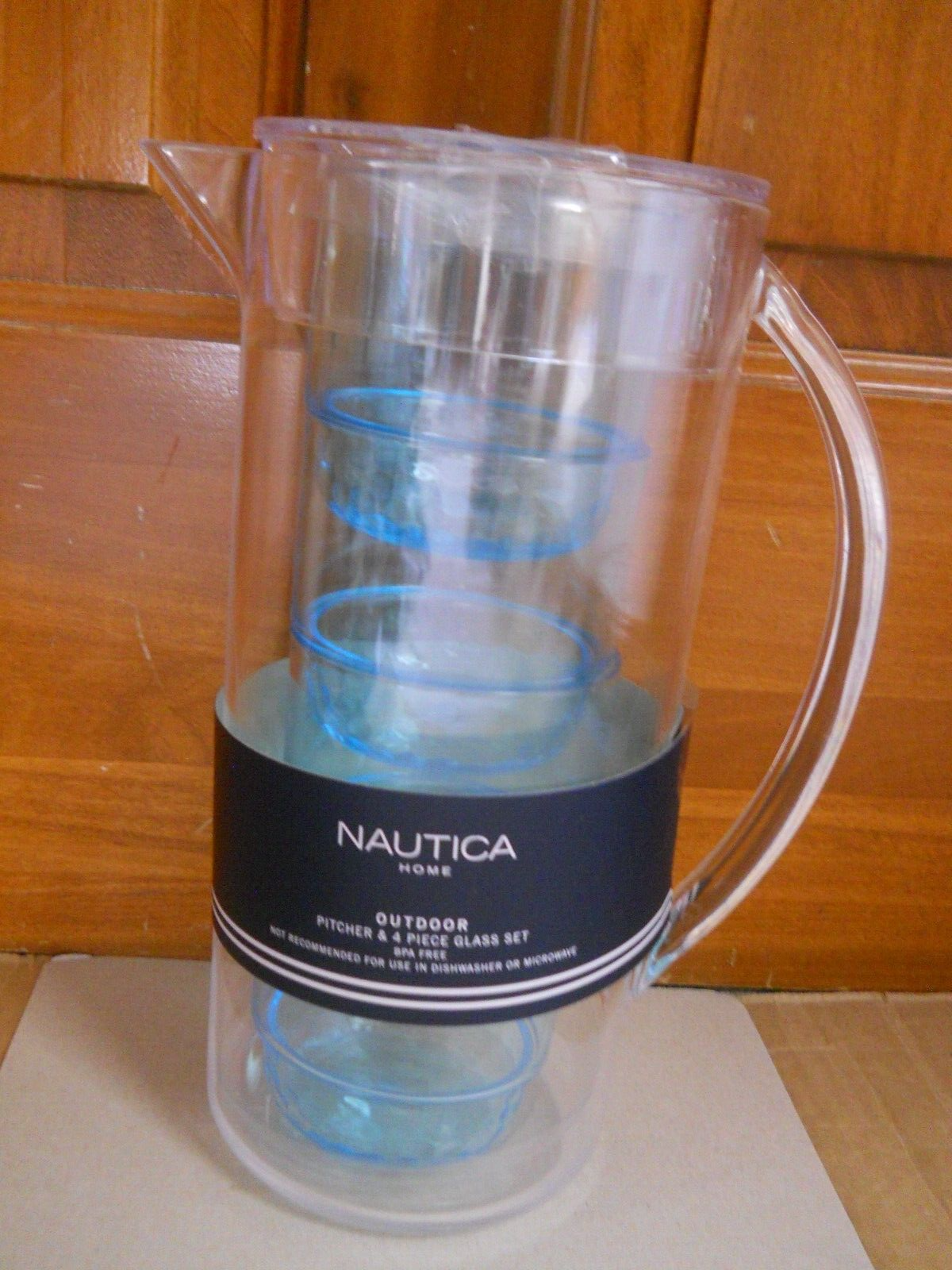 Outdoor Pitcher New Nautica Home Outdoor Pitcher & 4 Piece Glass Set | eBay