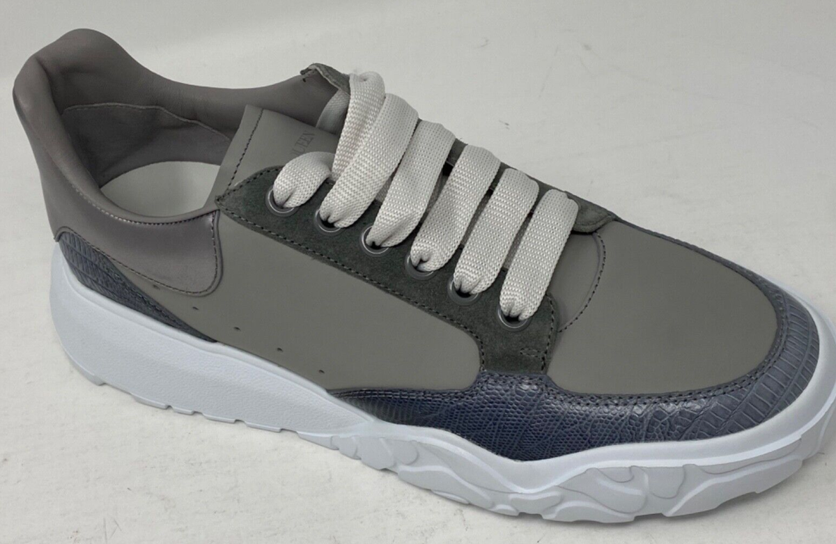 $650 Men's Alexander McQueen Court Trainer Sneakers Grey $650 Men's Alexander McQueen Court Trainer Sneakers Grey