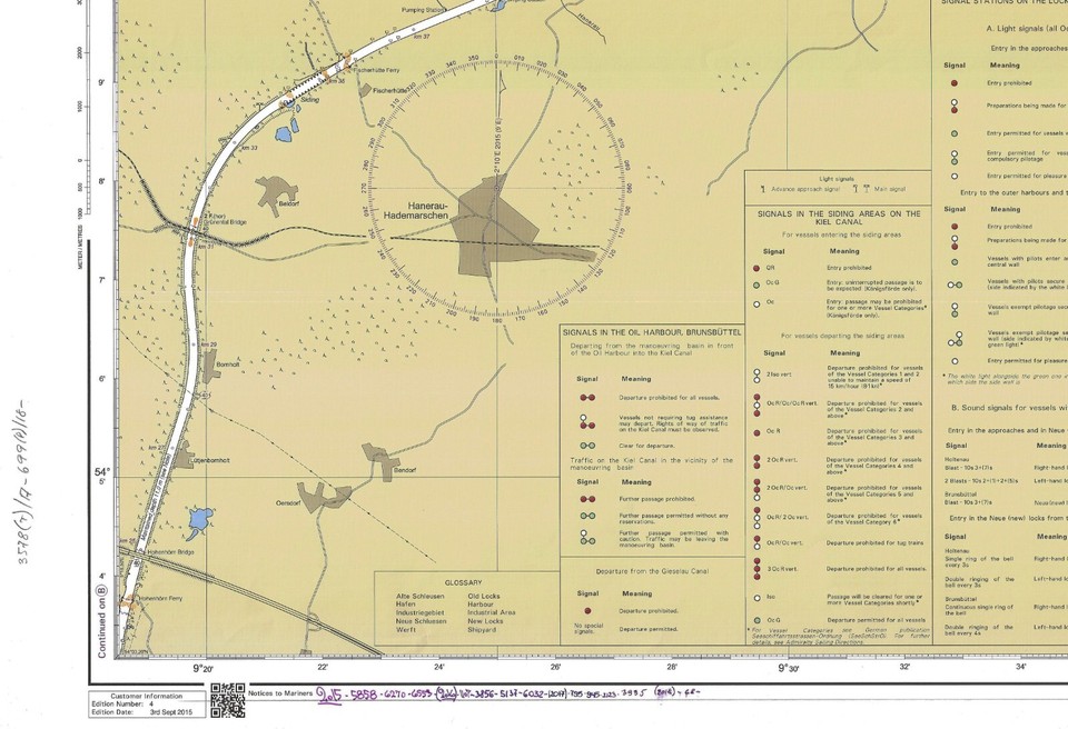 Admiralty 2469 Germany Nord Ostsee Kanal (Kiel Canal) Chart Map ...