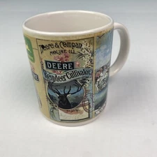 John Deere Gibson Coffee Cup Mug 8oz Reindeer Cultivator Ceramic Collectible