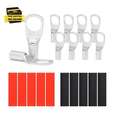 10PCS Tinned Copper Wire Lugs AWG 12-10,SC6-8 Battery Cable Ends Terminal Connec