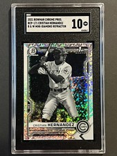 2021 Bowman Chrome Cubs Cristian Hernandez BCP-171 B&W Mini Diamond SGC 10 GEM