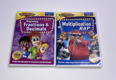 Rock N Learn Multiplication Rap Beginning Fractions and Decimals DVD lot