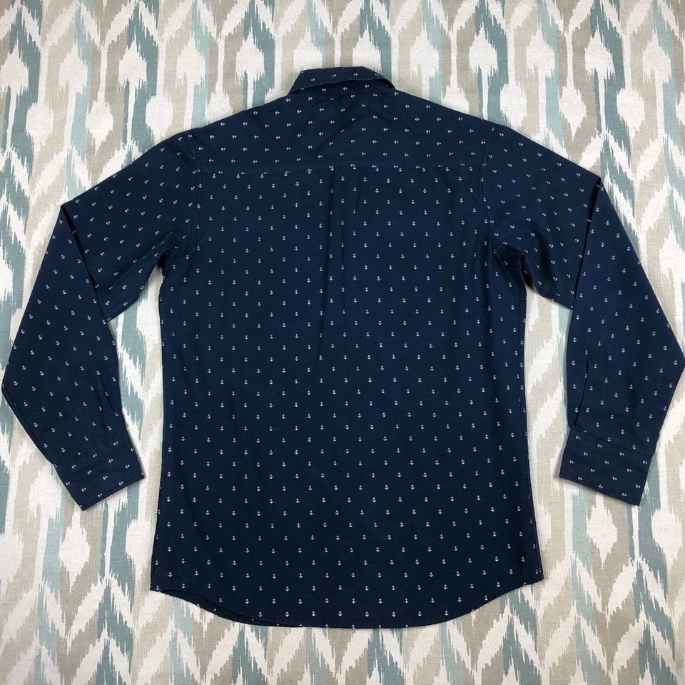 Camisa masculina de manga comprida Sahara Club azul com botões tamanho P pequena azul marinho - Imagem 2 de 4