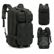 30L Military Tactical Backpack Rucksack Camping Travel Bag Hiking Durable Black
