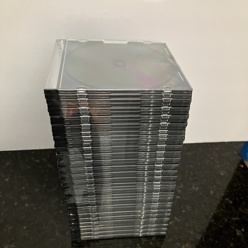 Staples Slim Jewel 50 Pack CD / CDR / DVD Blu Ray Cases Black New
