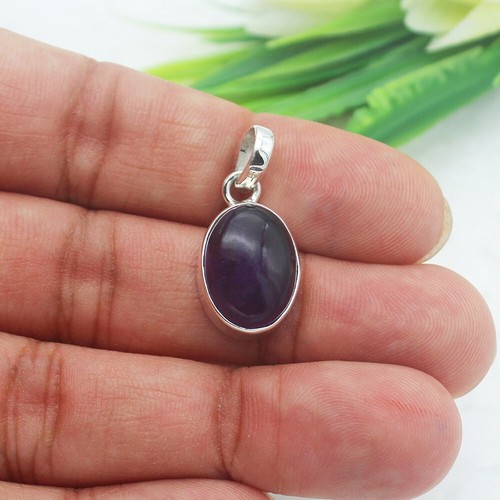925 Sterling Silver Amethyst Necklace Birthstone Necklace Handmade Jewelry - Picture 2 of 3