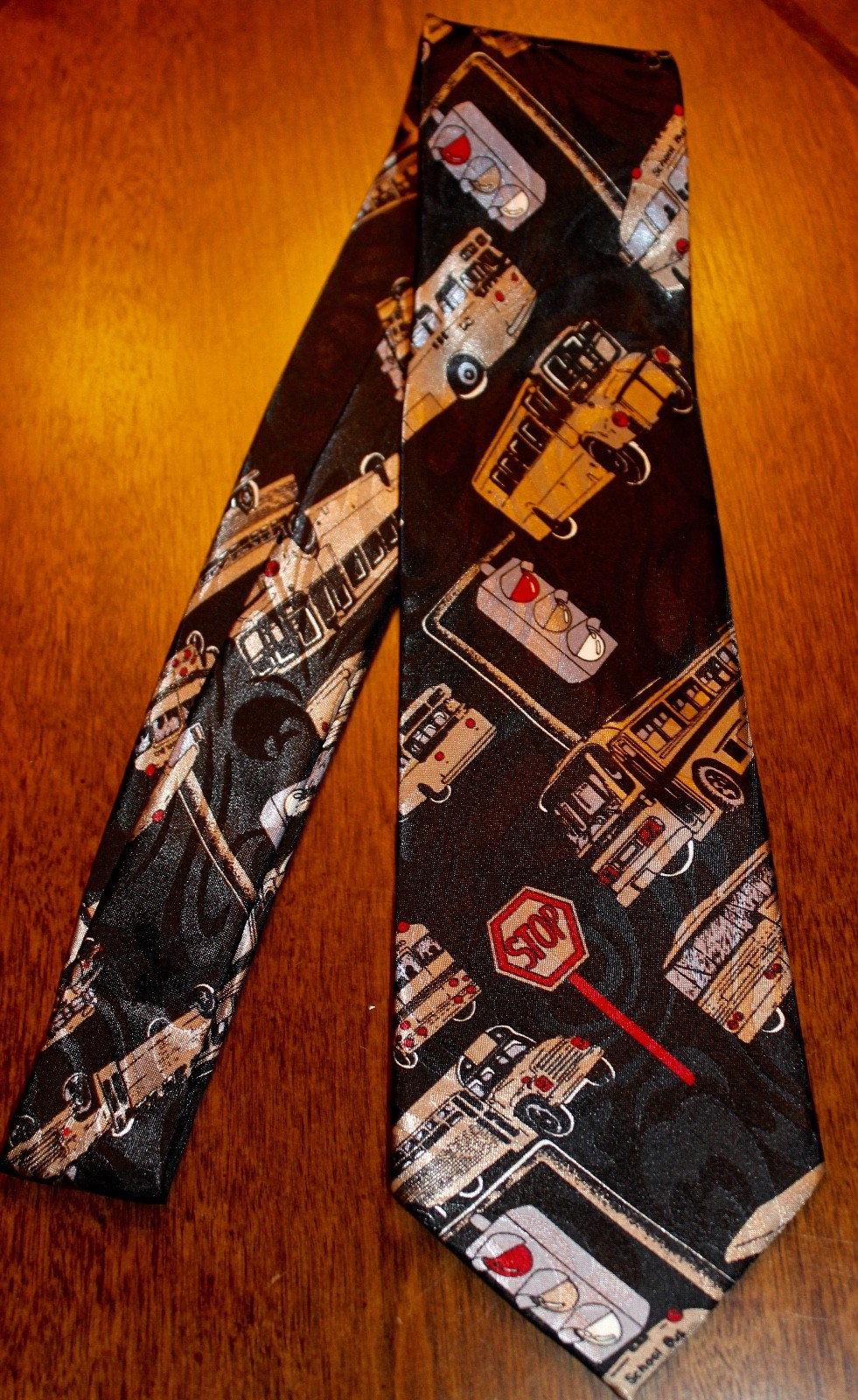 Lot's Of School Busses Driving At Night All Over On A New Black Tie