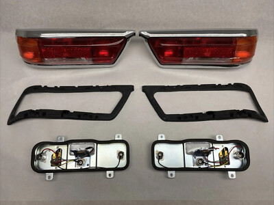 Pair Amber Early Style TailLights fits Mercedes W113 230SL 250SL 280SL 1963-1969
