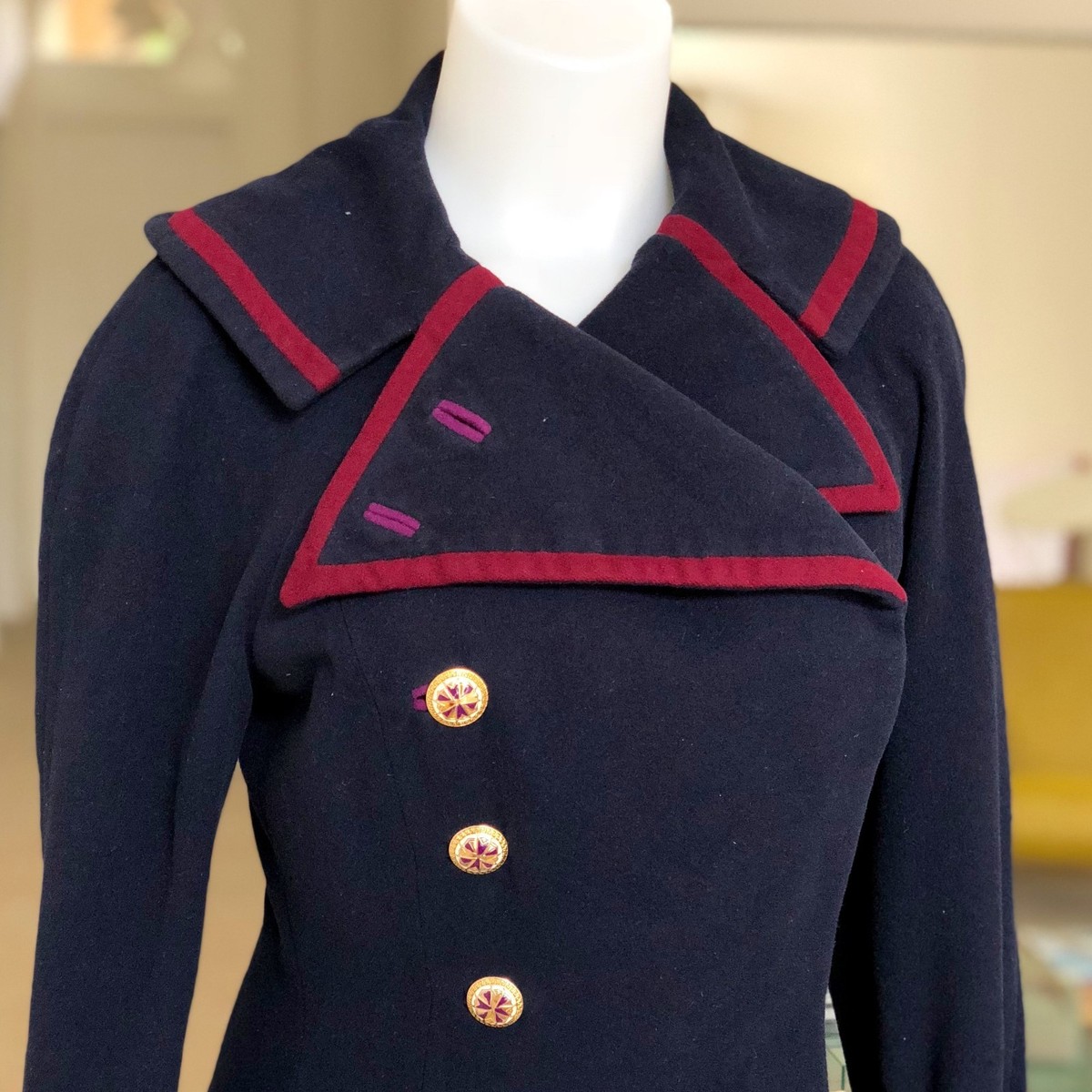 GIANNI VERSACE navy blue wool jacket size 38 from F/W 1993/94 | eBay