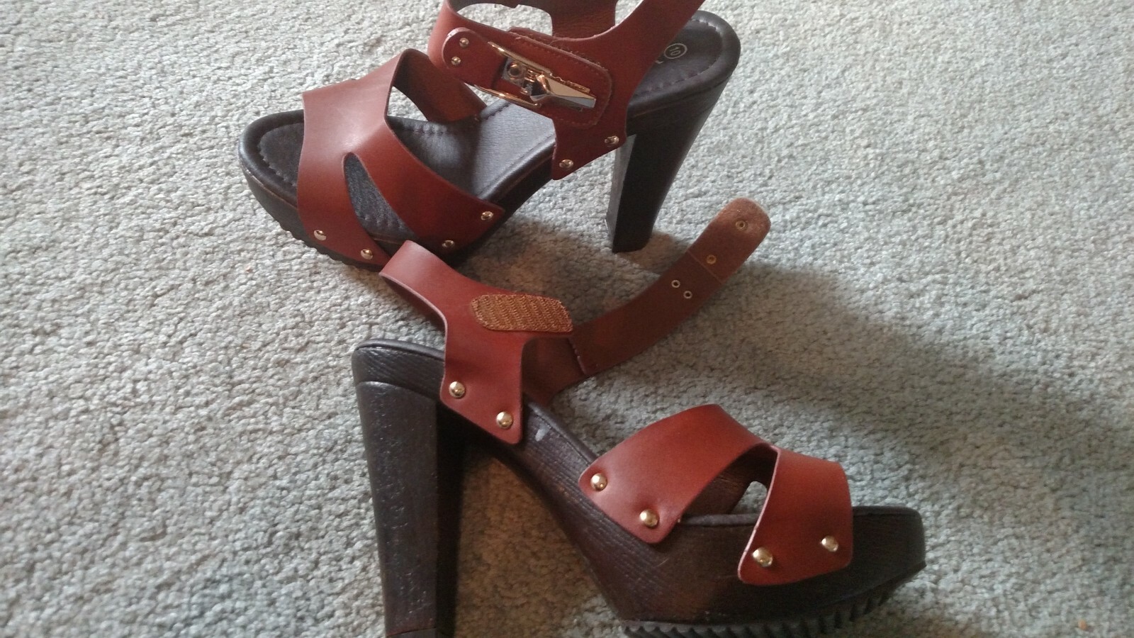 stacked platform sandals