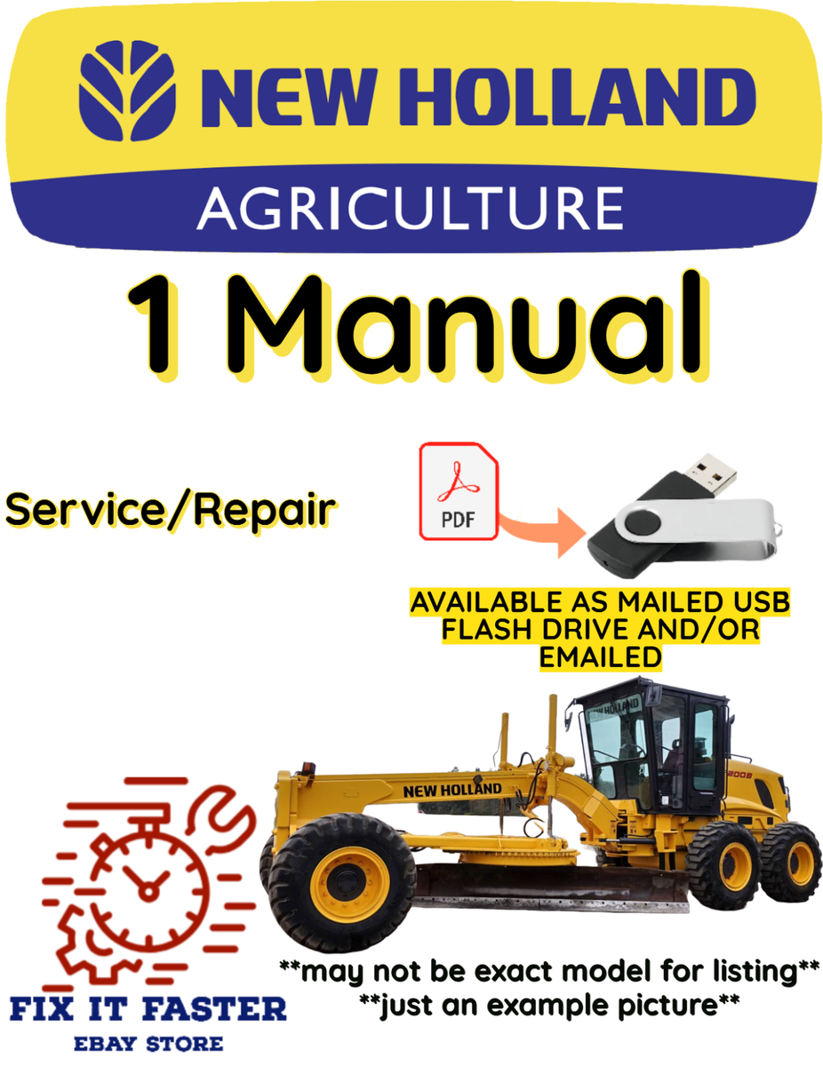 NEW HOLLAND F170B VHP GRADER MANUAL SERVICE SHOP REPAIR PDF USB | eBay
