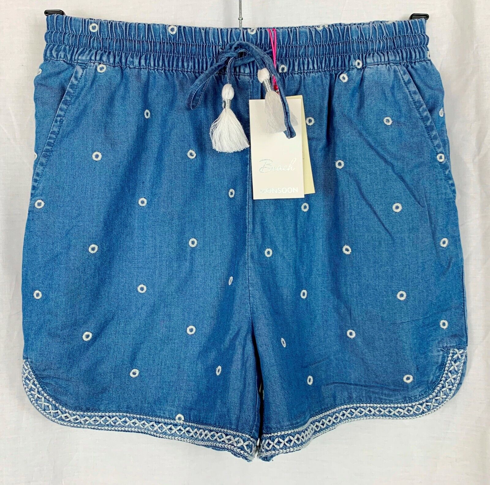 MONSOON 'BROOKE' Womens Blue Excellence Beach Shorts NEW High order SMALL