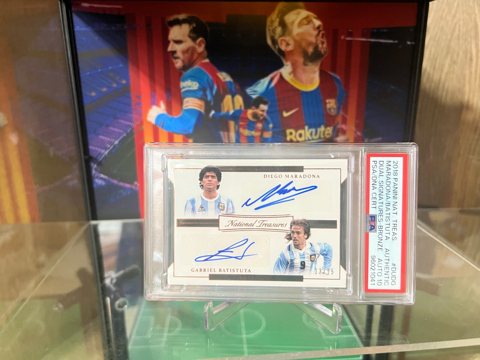 2018 National Treasures Maradona/Batistuta Bronze Dual Auto /15 PSA 10 view 13