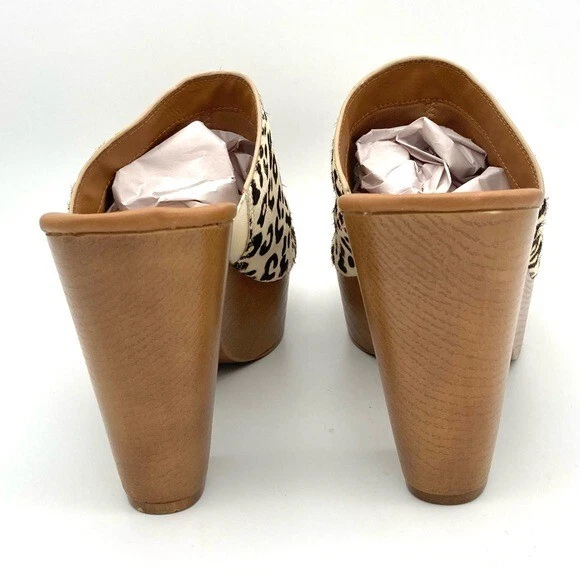 Mules de plataforma FARYL by Farylrobin Lanette para mujer talla 11 pelo de becerro leopardo Foto 3 de 4